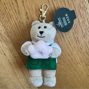 STARBUCKS CHERRY BLOSSOM SAKURA COLLECTION 2026 PLUSH BEARISTA KEYCHAIN LE